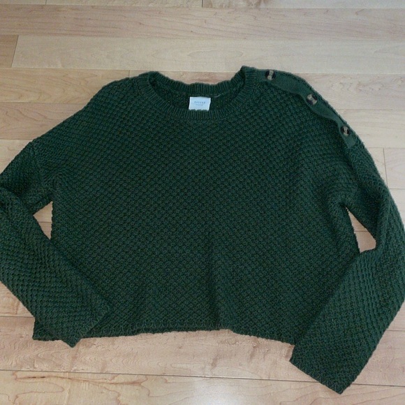 Harper Heritage green sweater button shoulder size medium - Picture 1 of 3